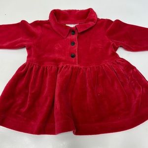 Hanna Andersson red velour baby girl dress 3-6 months